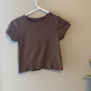 brown cropped tee from brandy